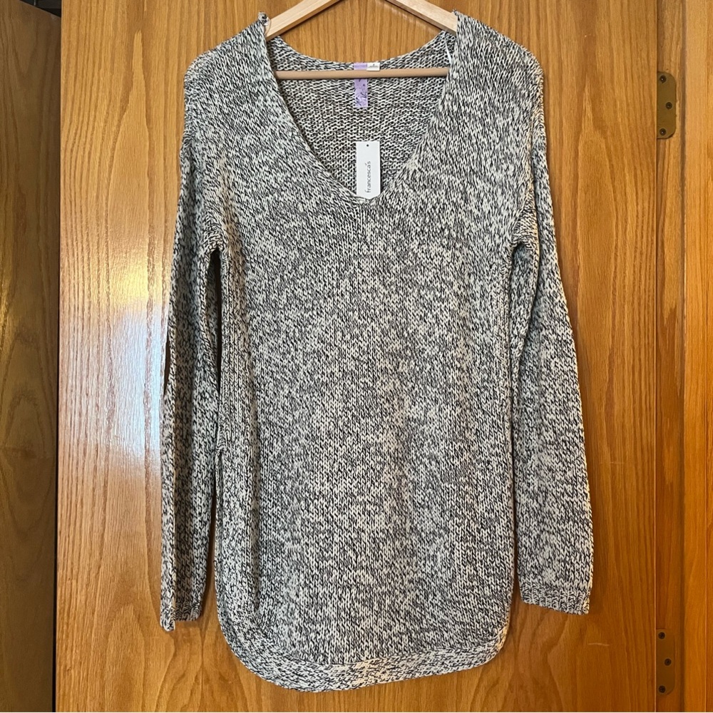 V-Neck Elbow Patch Sweater